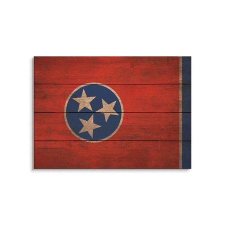 WILE E. WOOD Wile E. Wood FLTN-2014 20 x 14 in. Tennessee State Flag Wood Art FLTN-2014